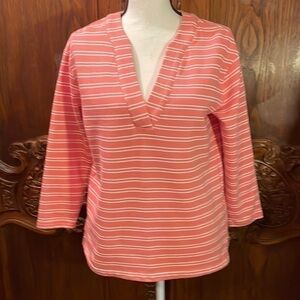 Haven Well Within Striped Cotton V-neck Sweatshirt